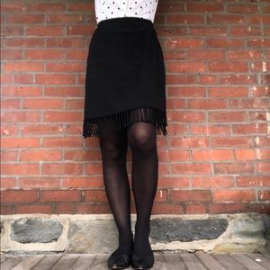Coldwater Creek Skirt Mock-wrap with Fringe